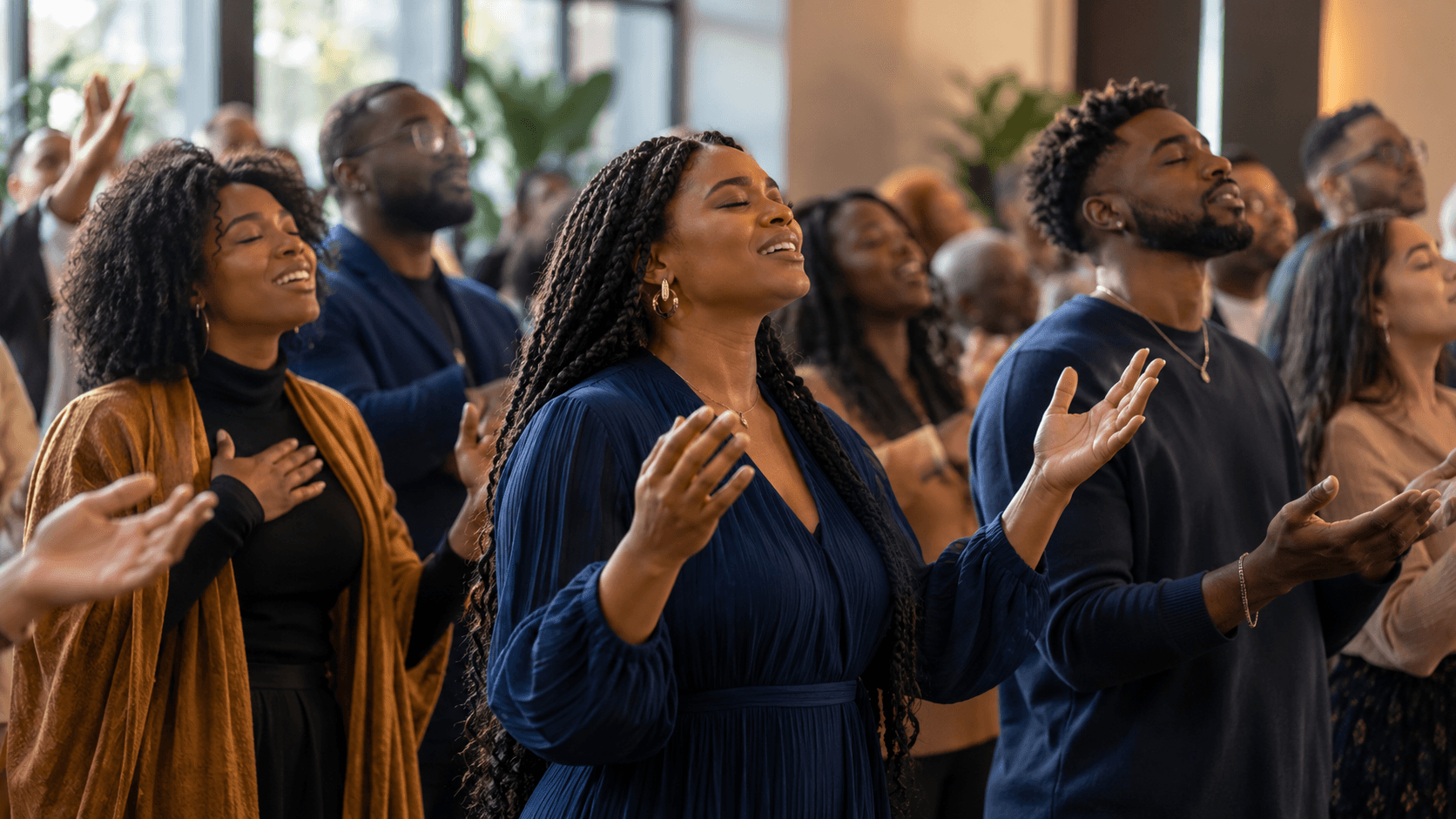 The City of Refuge community worshipping together